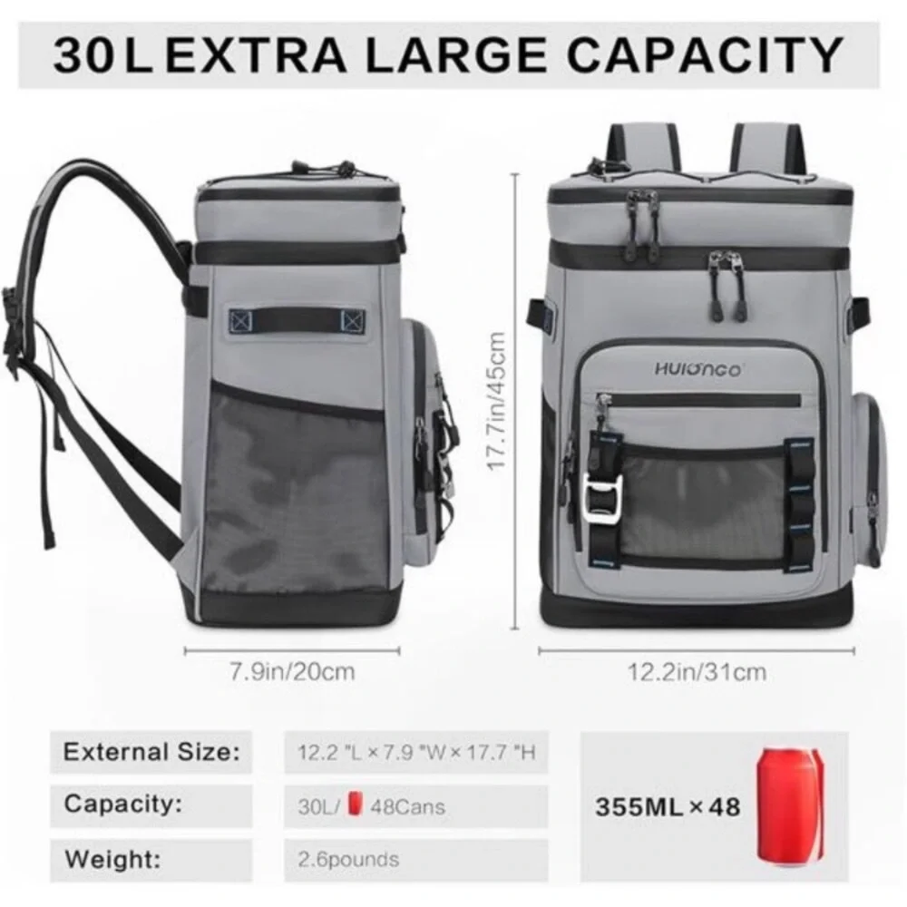 Large Waterproof Insulated Cooler Backpack for Men & Women, Leak Proof